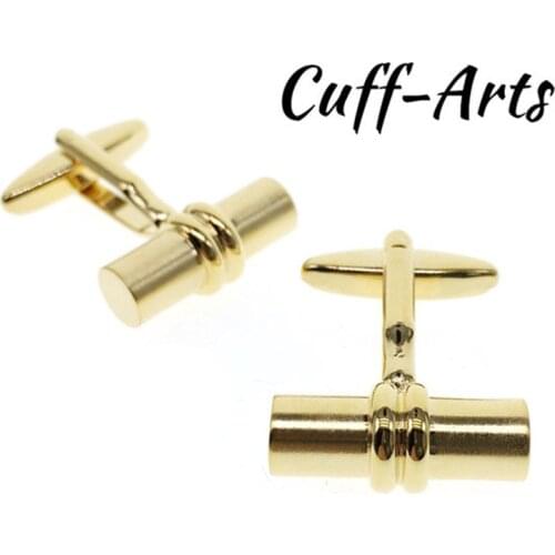 Cufflinks For Mens Cylinder Party Wedding Cuff Links 2018 Men Jewelry Gemelos Brass Men Gold Cufflinks by Cuffarts C10047B
