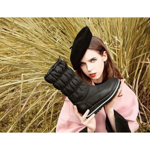 2021 Classic Women Knee High Boots Wedges High Heels Long Warm Plush Snow Boots Quality High Boots Long Shoes Woman