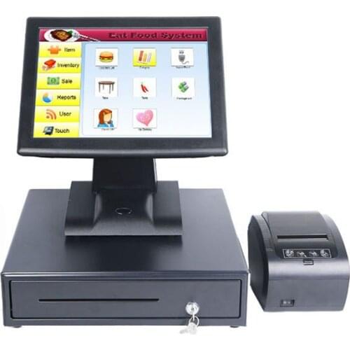 15'' Touch Screen Cash Register Cashier Pos Machine All In One Point Of Sales touch screen POS machine/ touch POS system
