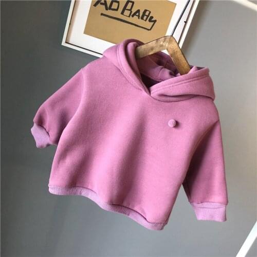 2019 kids sweatshirt autumn and winter models girls Korean version of fleece hooded rabbit sweater cute princess kids hoodies