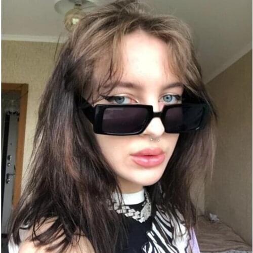 2021 Y2K Rectangle Frame Sunglasses For Women Outdoor Eyeglasses Colored Sun Glasses Trend Versatile Female Glasses UV400