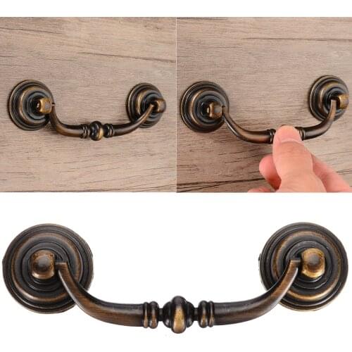 1pc 3.5'' Antique Handles Knobs Bail Dresser Cabinet Pulls for Cupboard Drawer Jewelry Box Furniture with Screws