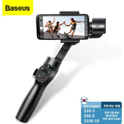Baseus 3 Axis Handheld Gimbal Stabilizer Smartphone Selfie Stick for iPhone 11 Pro Max Samsung Xiaomi Vlog Mobile Phone Gimbals
