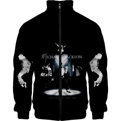 2020 Michael Joseph Jackson 3D Baseball Jacket Harajuku Hip Hop Hoodies Stand Collar Zipper Sweatshirt Casual Sportswear Clothes