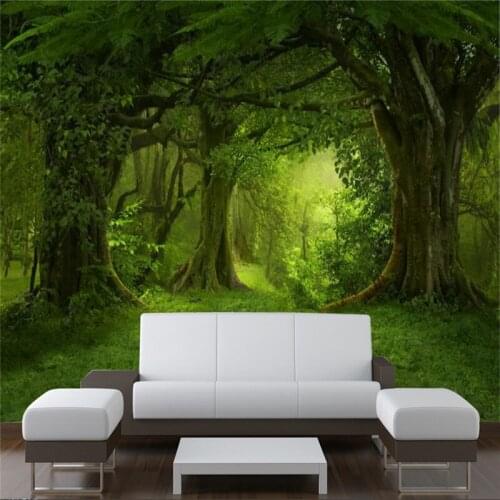 3D Photo Wallpaper Nature Big Trees Forest Elk Mural for Living Room Bedroom TV Sofa Background Walls 3D Wall Papers Home Decor