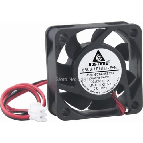50Pcs Gdstime DC 12V 2 Pin 4015 40x40x15mm 40mm Mini Brushless Computer CPU Chassis Cooler Cooling Fan