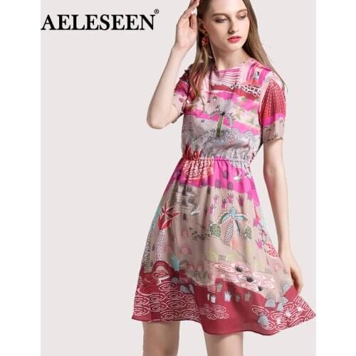 AELESEEN Summer Short Sleeve Dresses