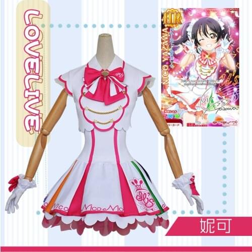 Anime Lovelive Cosplay Arcade Game 4 Fourth Generation Yazawa Nico cosplay costume uniform summer dress wig wings Full Set