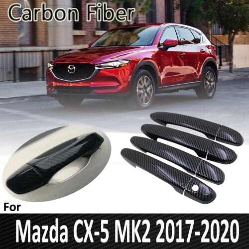 Black Carbon Fiber for Mazda 2 Demio Mazda2 2008 2009 2010 2011 2012 2013 2014 Auto Door Handle Cover Sticker Car Accessories