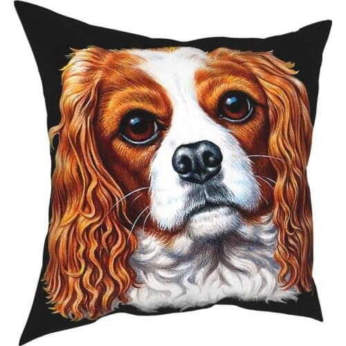 Cavalier King Charles Spaniel Full-Face Square Pillow Case Decorative Pillow Dog Custom Pillowcover Home Decor