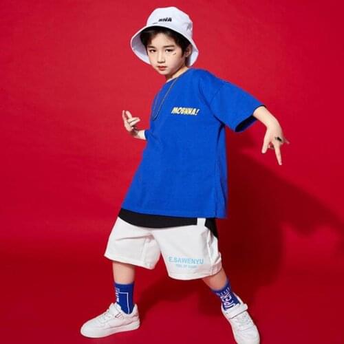 Kids Fashion Ballroom Hip Hop Outfits Tshirt Dancing Shorts Jazz Dance Wear Costumes Clothes For Boys Girls Rave Clothing