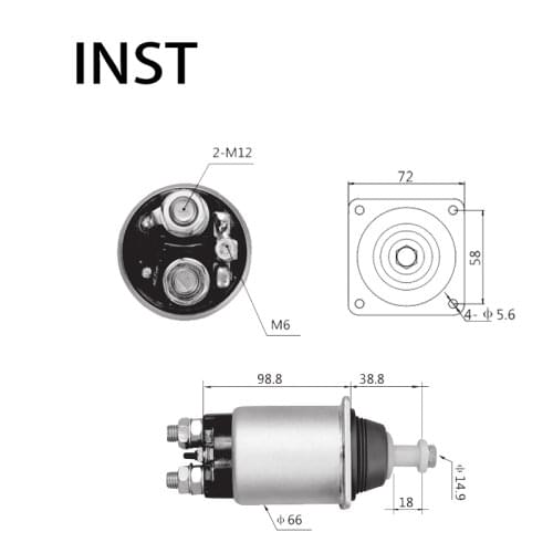 ELECTROMAGNETIC SWTICH SOLENOID FOR 24V 6.2KW 9.330.451.059 9.330.451.070 9.330.451.071 832 UD02923SS UD16016SS