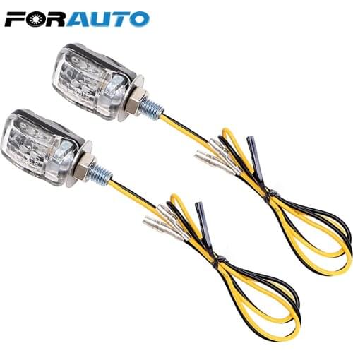 FORAUTO 1 Pair Mini Motorcycle Indicator Blinker Turn Signal Light Indicators Blinker 6 LED 12V Amber Motorcycle Bike Lights