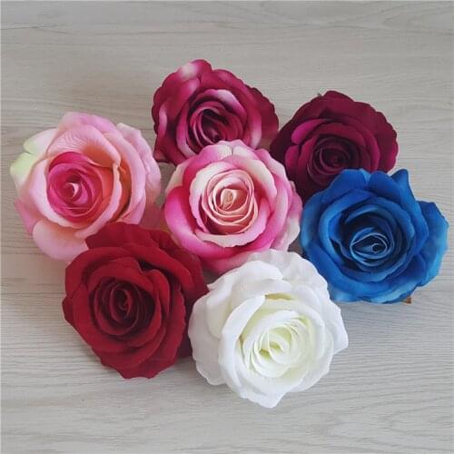 30pcs 9CM Rose Flower Head Artificial Flowers DIY Wedding Party Decoration Supplies Simulation Fake Home Decorations