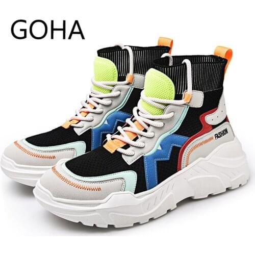 2021 Trendy New Sock Shoes Men Colorful Chunky Man High Top Sneakers Lightweight Mens Casual Shoes Trainers Zapatillas Deporte
