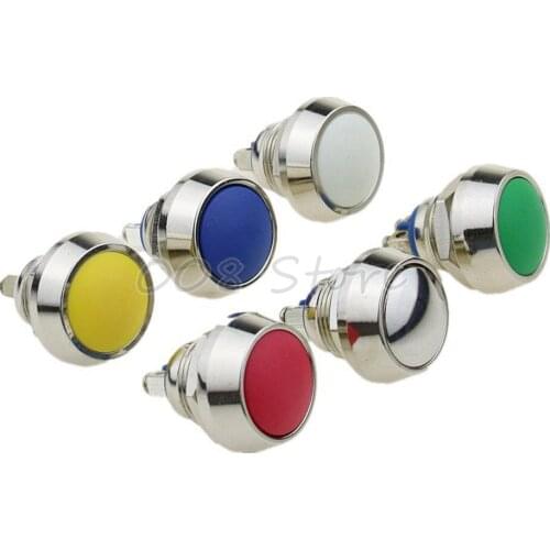 1pcs L253 12mm 250V 2A Metal Push Button Switch Car Modification Horn Automatic Reset Welding Spherical Stainless Steel