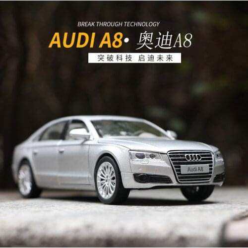 1:32 high simulation Audi A8L sound and light pull back alloy car model for children gifts