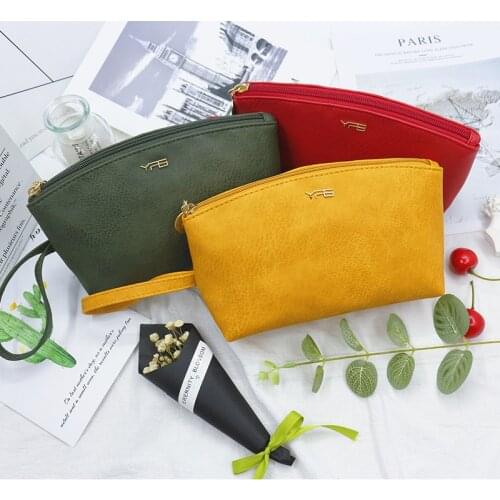 OL Style Fashion PU Leather Cosmetic Bag Women Handbag Portable Waterproof Handbag Women Makeup Bag Neceser Mujer Toiletry Bag