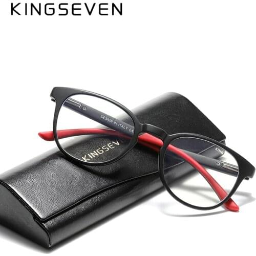 KINGSEVEN Square Clear Lens Optical Mens Glasses Frame Blue Light Blocking Glasses Women Vision Computer Eyeglasses Frames