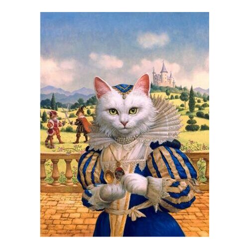 Cat Princess 14CT Unprinted People Crafts Personality Embroidered Handmade Quality Counted Cross Stitch Kits Deco Wall Home