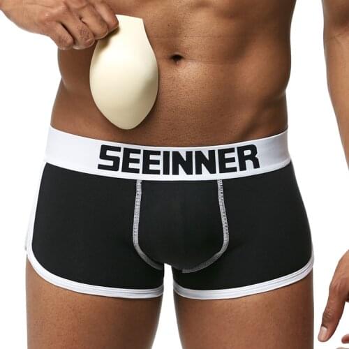 Sexy Men underwear penis and Buttocks Hip Enhancer push up cup Padded Gay Underwear Men boxer shorts Male Panties