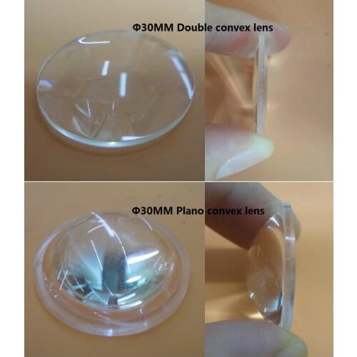 PMMA LED lens Diameter 30mm Plano convex and Double convex lens,led optical lens,1W 3W 5W Laser light lenses