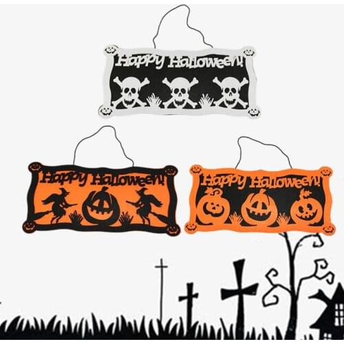 Halloween Decoration Felt Pendant Skull Pumpkin Decoration Felt Ornament Holiday Venue Decoration Props