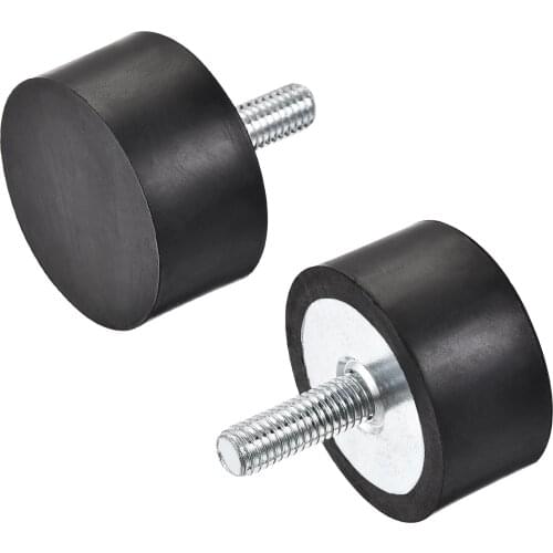 Uxcell M8 Rubber Mounts, 2pcs Male Thread Shock Absorber, D40mmxH20mm for Motor Generator Compressor Garage Reverse Pump