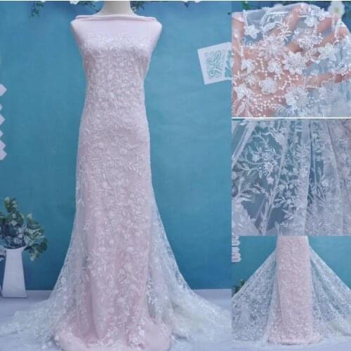 Top quality beaded french lace fabric J-5314 african lace fabric with embroidery mesh tulle fabricJ