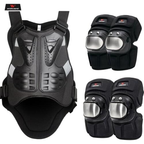 WASAWE Motorcycle Protection Armor Set Knee Pad Elbow Pad Chest Protector Back Support Motocross Motorbike Body Guard Gear