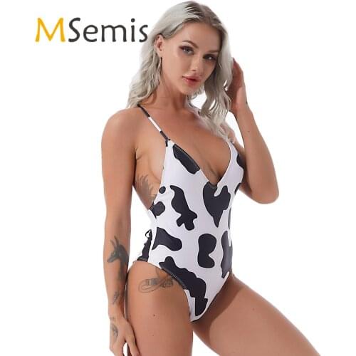 Womens V Neck Swimsuit One-piece Swimwear V Neck Removable Pads Jumpsuit Bodysuit Beach Pool Bikini Swimming Bathing Suit