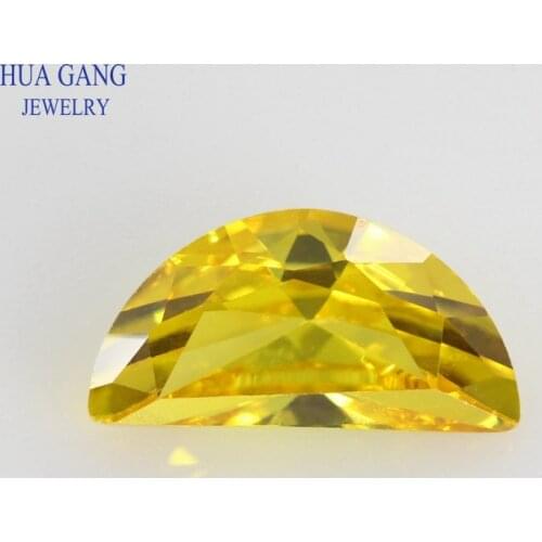 Golden Moon Shape Cubic Zirconia Brilliant Cut Loose Yellow CZ Stone Synthetic Gems Beads For Jewelry 2x4~4x8mm Free Shipping