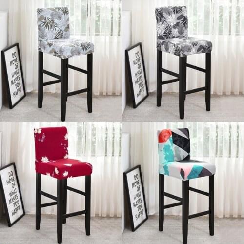 1/2/4Pc Bar Stool Stretch Chair Cover Short Back Dining Chair Slipcover Spandex Stretch Case For Counter Arm Chairs Banquet