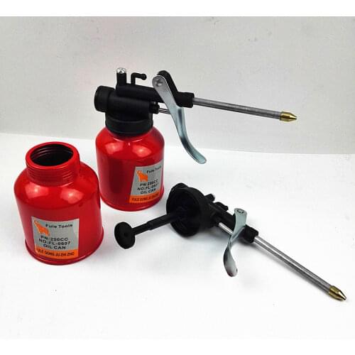 1Pc High Quality 250ml Oil Can Spout Thumb Pump Workshop Oiler Oil Can Red High Pressure Pump Oiler Grease Gun
