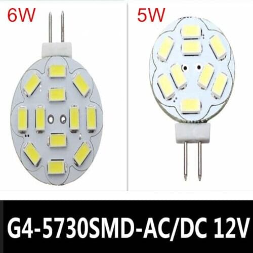 10pcs/lot,High quality 5W/6W G4 LED Bulb AC/DC12V LED Spotlight Warm white/Cold White Free shipping
