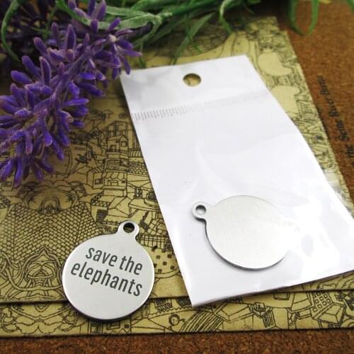 20pcs--"save the elephants"stainless steel charms more style for choosing DIY Charms pendants for necklace