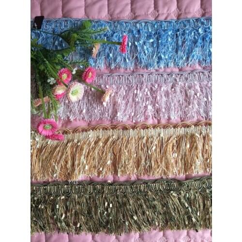 10 Yard/Lot 10CM Wide Polyester Lace Tassel Fringe Lace Trim Ribbon Sew Latin Dress Stage Garment Curtain DIY Accessories CR028