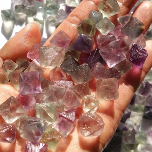 100g Natural Fluorite Crystal rough Octahedrons Rock Specimen