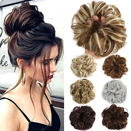 18cm Wig Hair Ring Curly Bride Makeup Bun Flowers Chignon Ponytail Hairpiece Extension Styling Hair Rollers Wigs Accessories