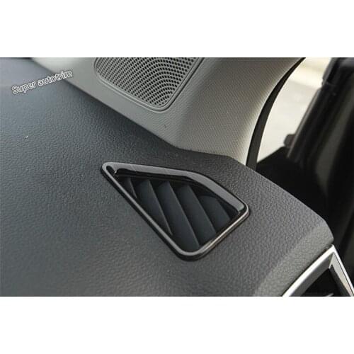 Lapetus Dashboard Air Condition Outlet Vent Protector Frame Cover Trim 2 Pcs Fit For Skoda Karoq 2018 2019 / Stainless Steel