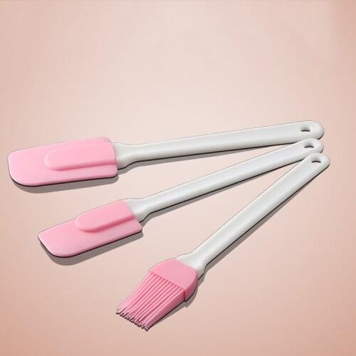 3 pcs per set High quality Silicone Spatula Scraper Brush Espatula With PP Handle For DIY Pastry Tool