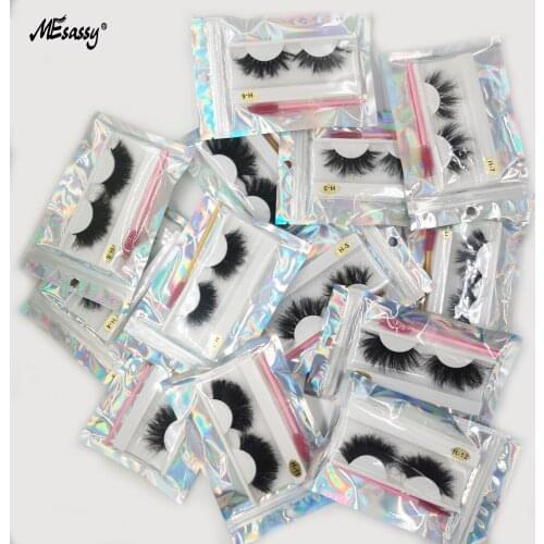 5/10/30/50/100Pairs Fluffy Mink Eyelashes Wholesale Lashes With Bags Soft Volume Natural Eyelasehs Makeup 3D Mink Lashes In Bulk