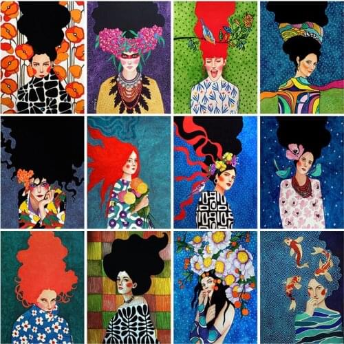 5D Diamond Painting Cartoon Girl Ladies Full Square Round Embroidery Cross Stitch Mosaic Interior Decoration Rhinestone Drills