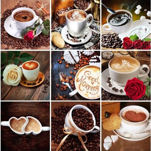 5D DIY Full Square/Round Diamond Painting Coffee Diamond Embroidery Rhinestone Picture Cross Stitch Mosaic Home Decoration Gift