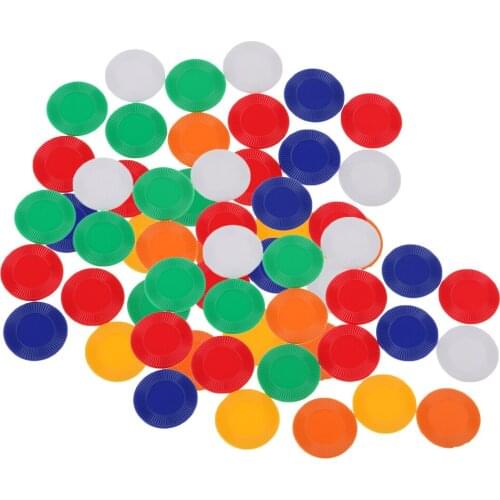 60x Counting Chips Plastic 22mm Mixed Colors for Poker Mahjong Accessories