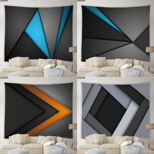Abstract Metal Geometric Tapestry Modern Luxury Futuristic Design Background Wall Hanging Cloth Living Room Bedroom Home Decor