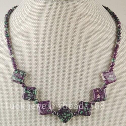 Free Shipping Fashion Jewelry Motley Sea Jaspe Beads Necklace 17.5" FG6069