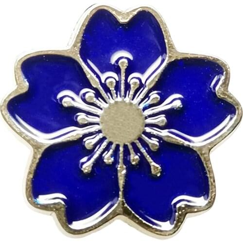 RSHCZY Blue Cherry Blossoms Womens Brooch Vintage Enamel Pins For Backpacks Hat Bag Flower Brooches Jewelry Gift Scarf Buckle