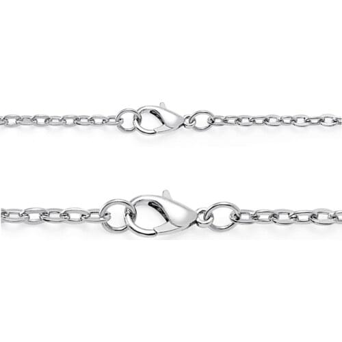 10pcs DIY Jewelry Findings Necklace Chain Bulk O Link Long 316L Cross Real Stainless Steel Necklace Chain For Christmas Gifts