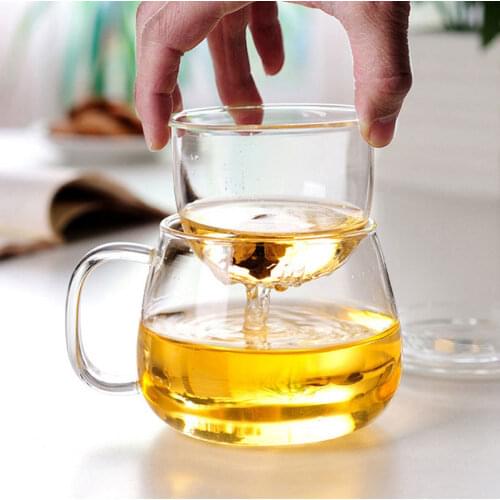 Teacup Tea Cup Kettle Heat Resistant Economic 350ml Glass Restaurant Strainer Drinks Kitchen Home